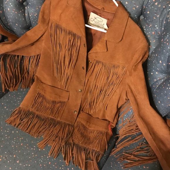 Vintage Jackets & Blazers - Fringe Leather Jacket Vintage